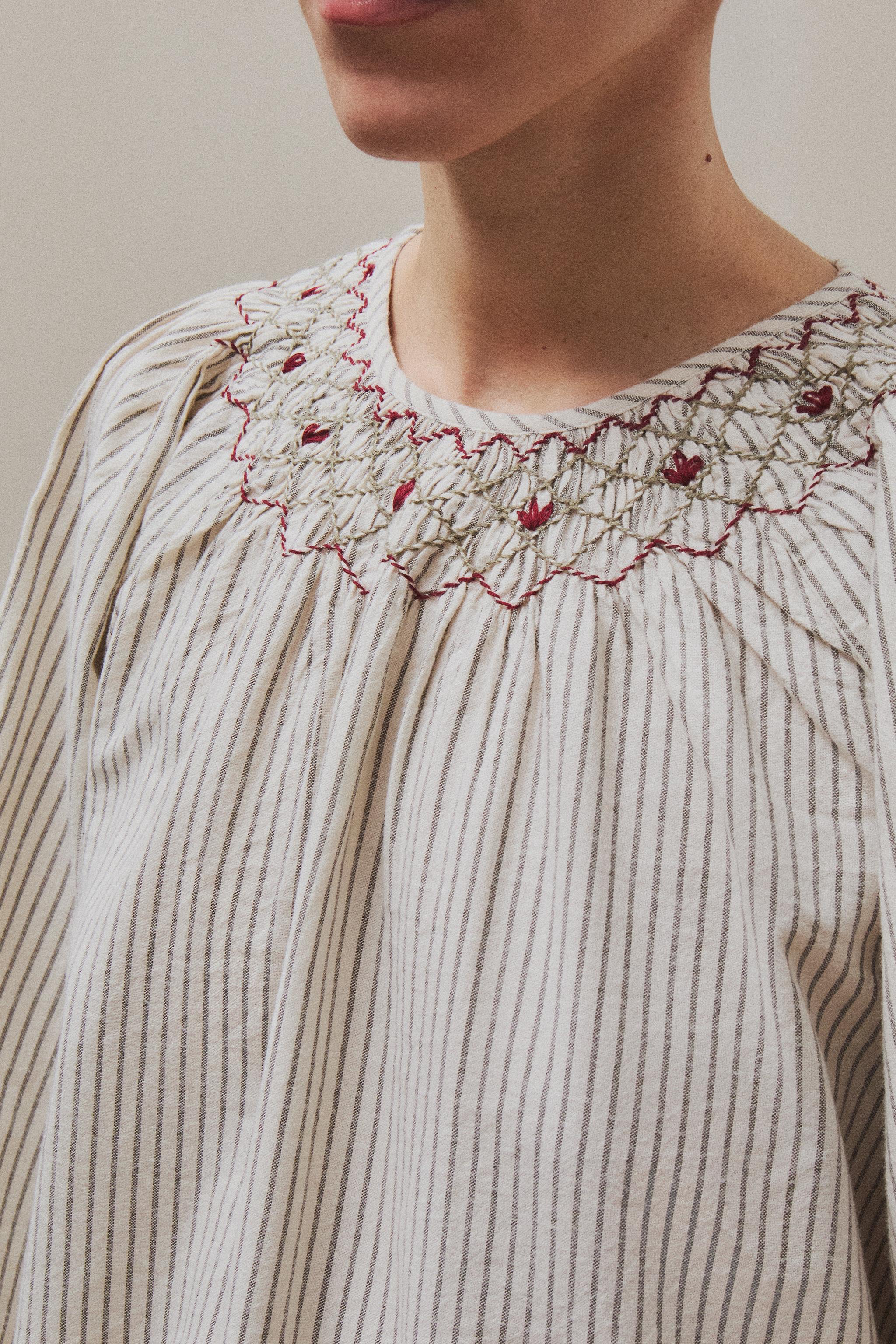 GATHERED STRIPED CHRISTMAS PAJAMA SET (SET OF 2)